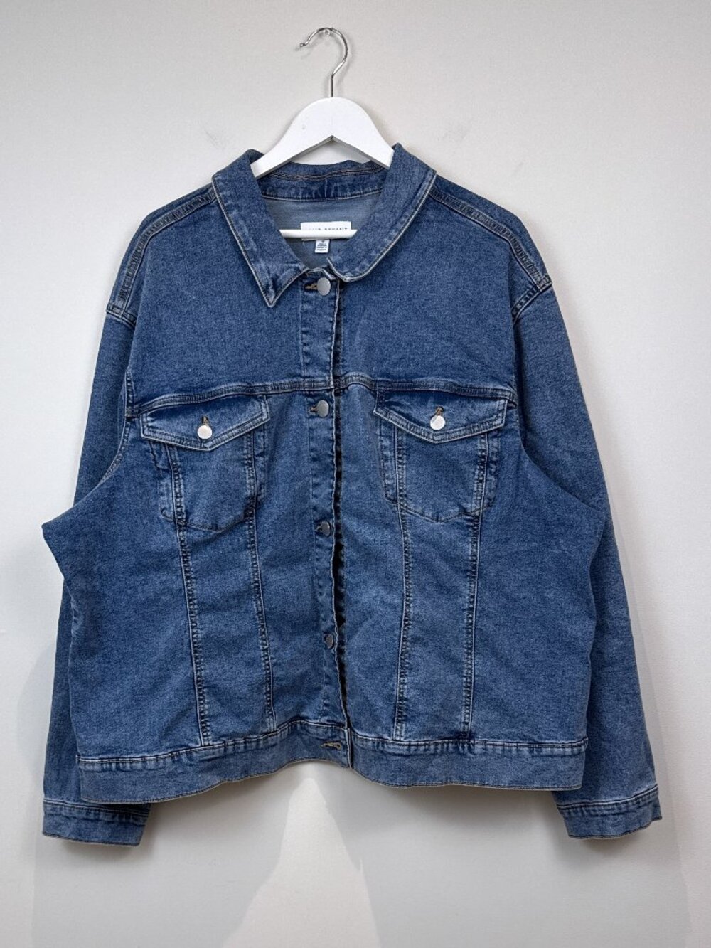 Lane Bryant Blue Denim Trucker Jacket Plus Size 4X Button Front Jean Coat